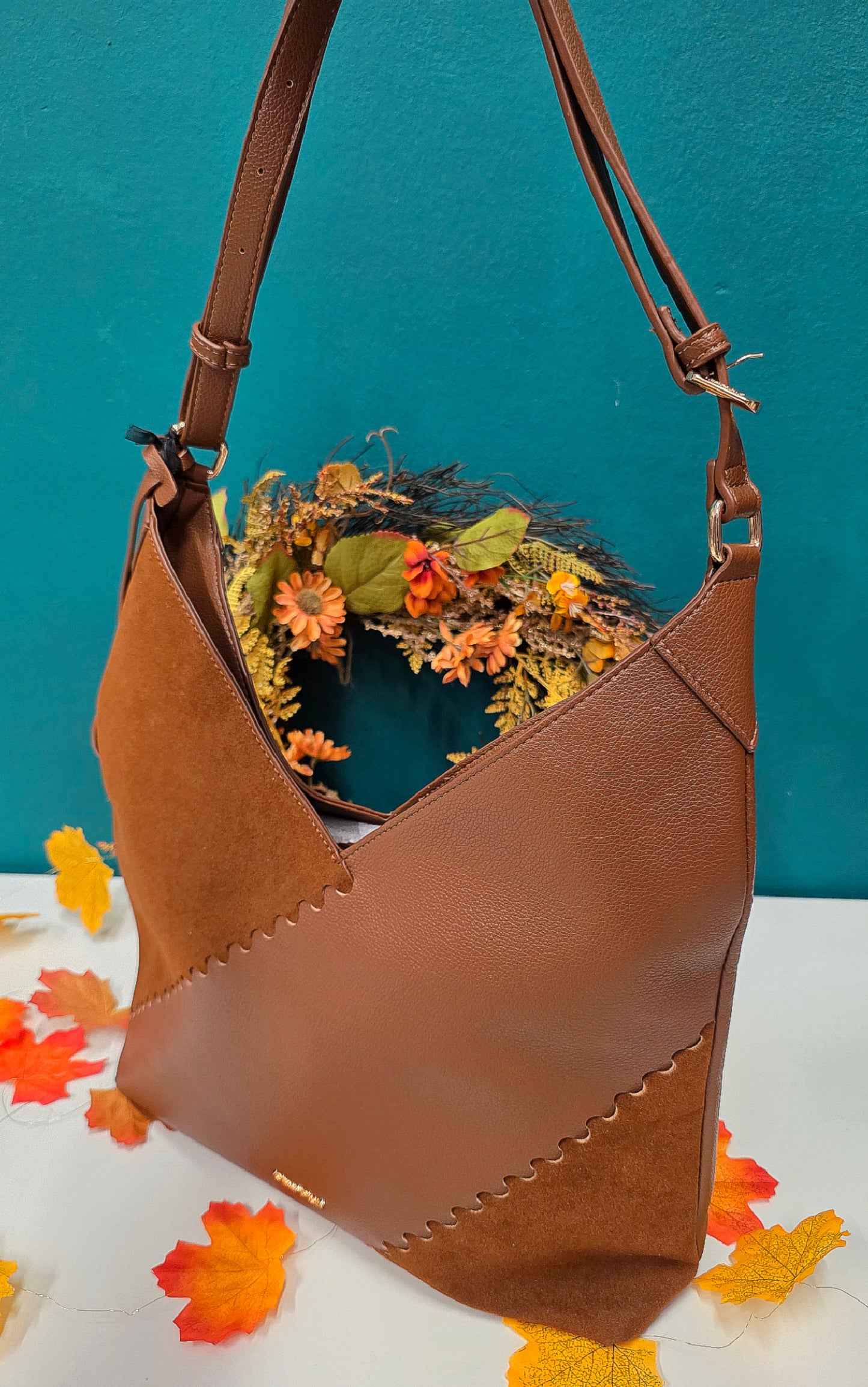 Borsa a spalla marrone