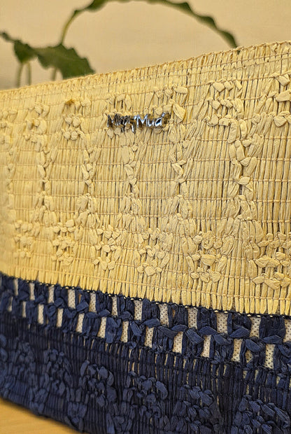 Portaoggetti in paglia Blu
