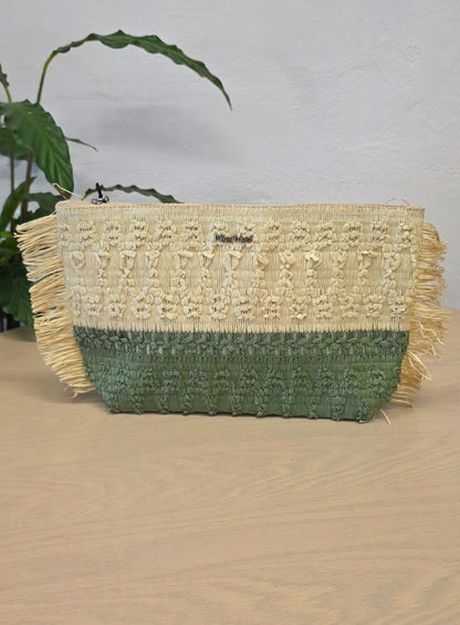 Portaoggetti in paglia Verde militare