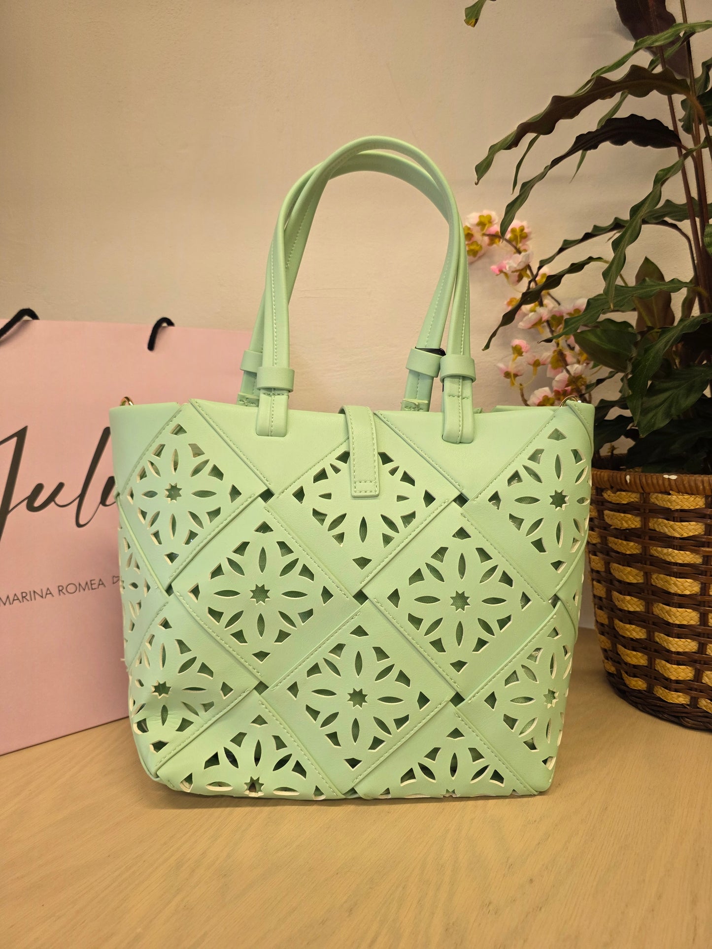 Borsa Verde Acqua Traforata Mimì-Muà