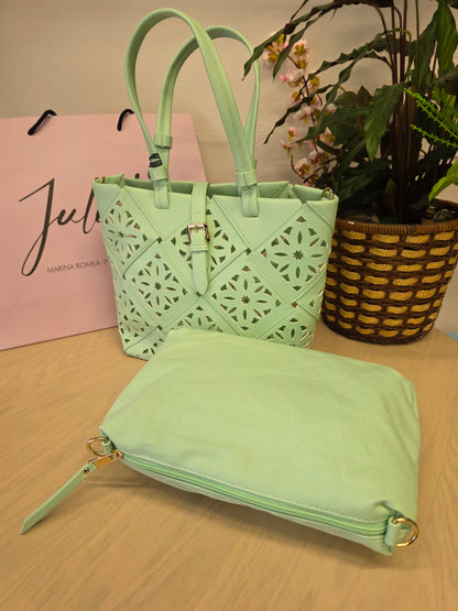 Borsa Verde Acqua Traforata Mimì-Muà
