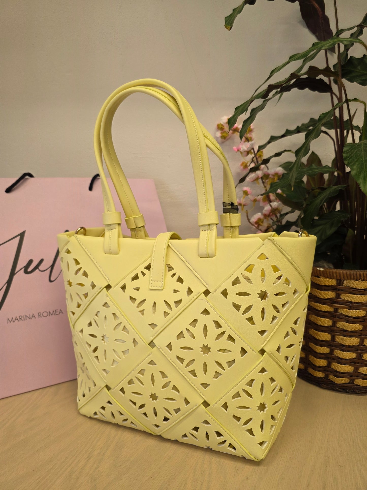 Borsa Giallo chiaro Traforata Mimì-Muà