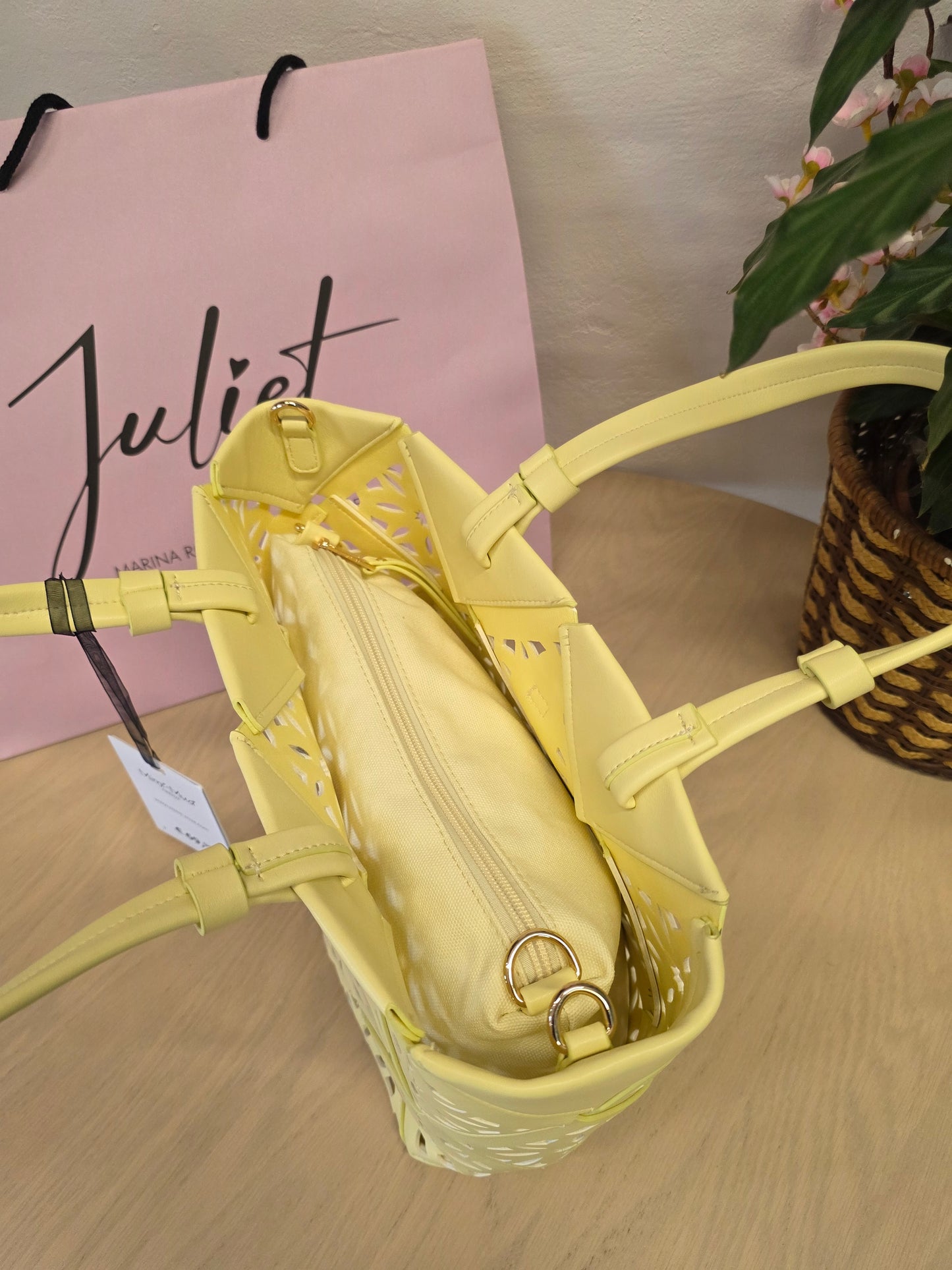 Borsa Giallo chiaro Traforata Mimì-Muà