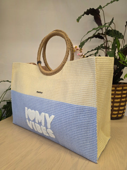 Borsa in Paglia Celeste Mimì-Muà