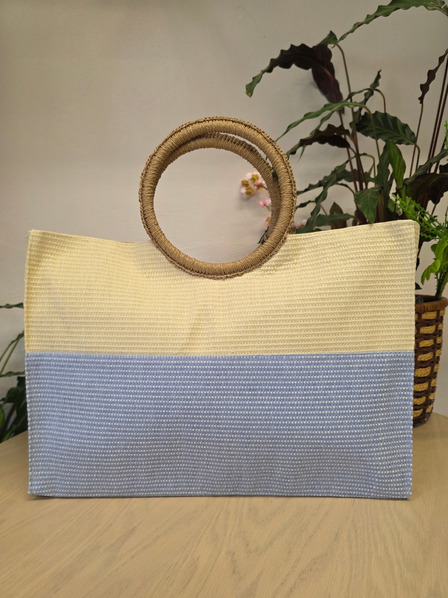 Borsa in Paglia Celeste Mimì-Muà