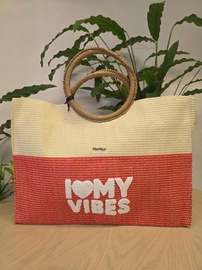Borsa in Paglia Corallo Mimì-Muà