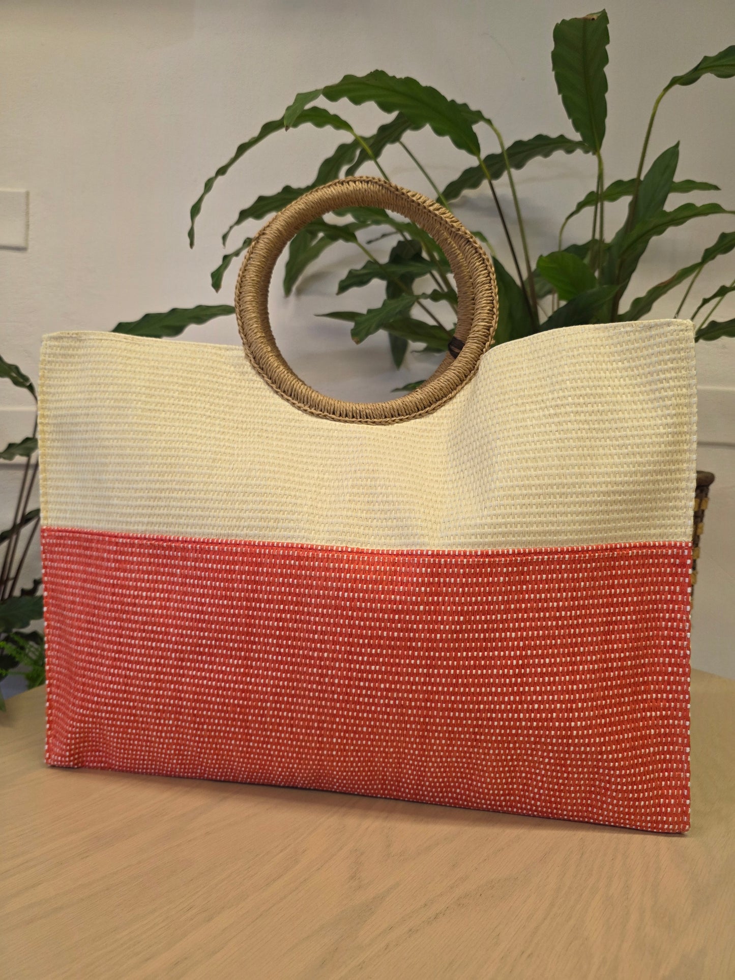 Borsa in Paglia Corallo Mimì-Muà