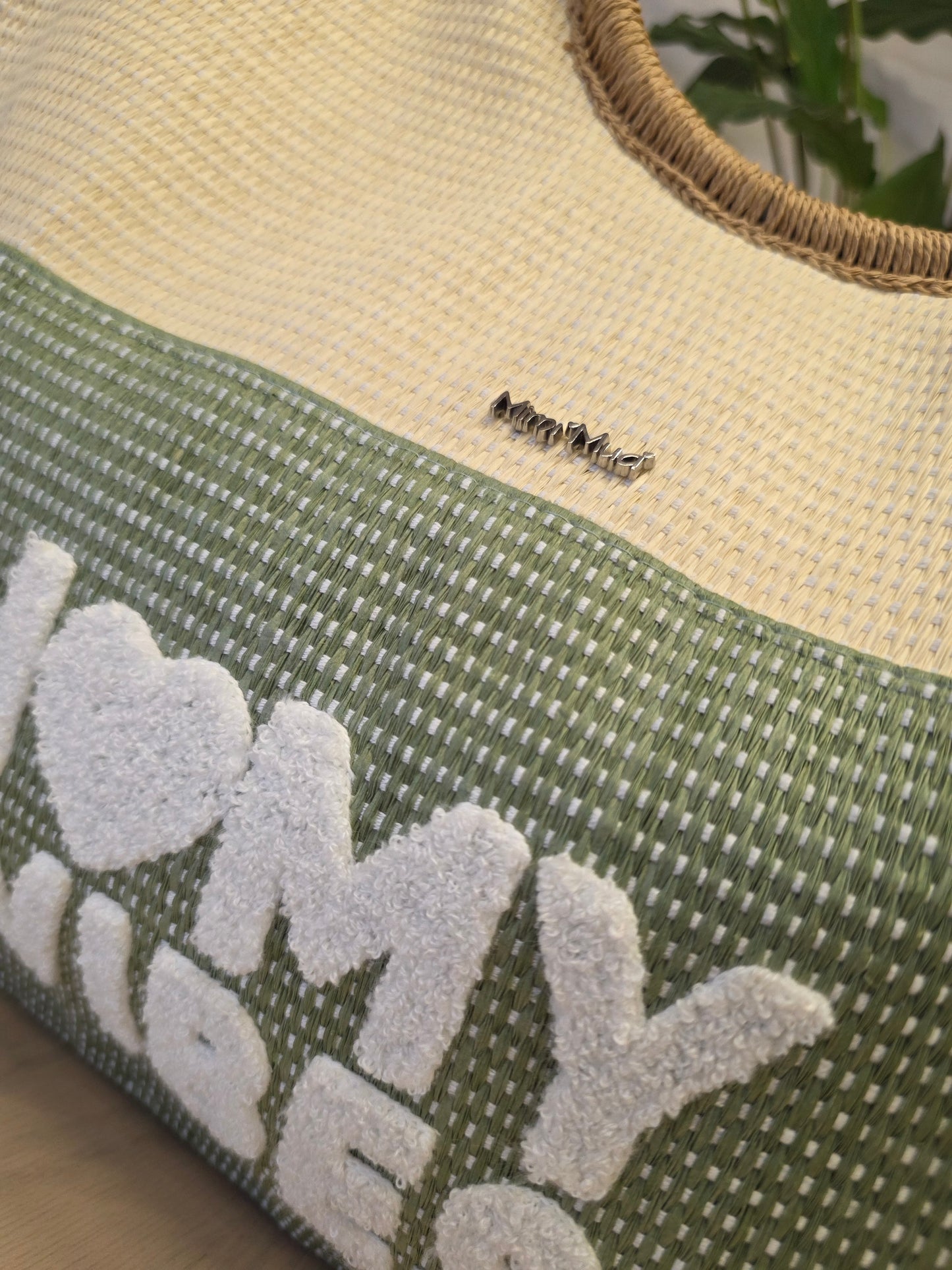 Borsa in Paglia Verde Militare Mimì-Muà