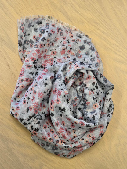 Foulard Grigio con fiori