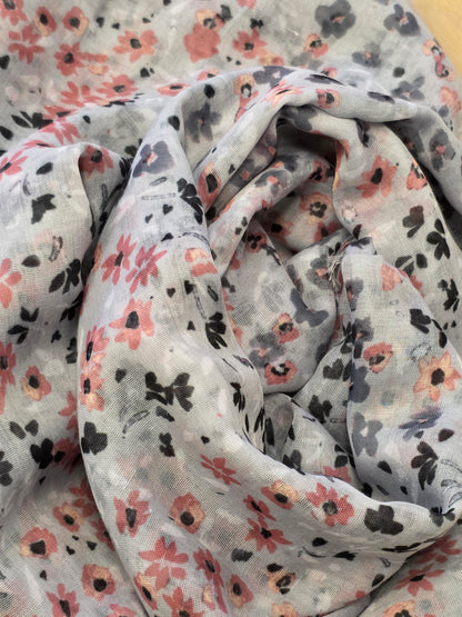 Foulard Grigio con fiori