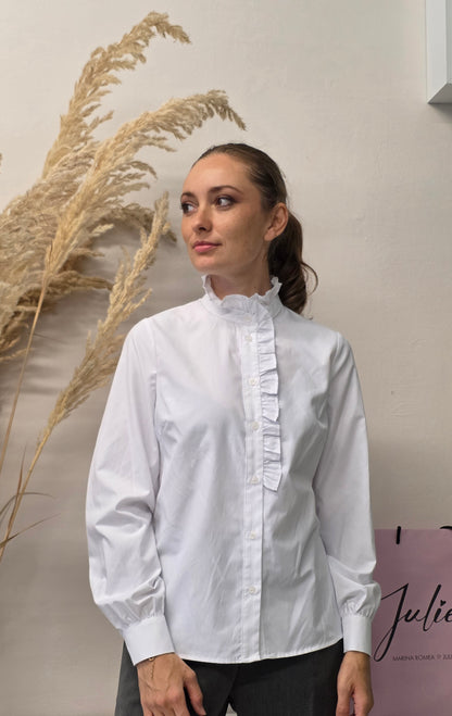 Camicia con Rouches Bianca