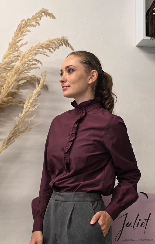 Camicia con Rouches Prugna