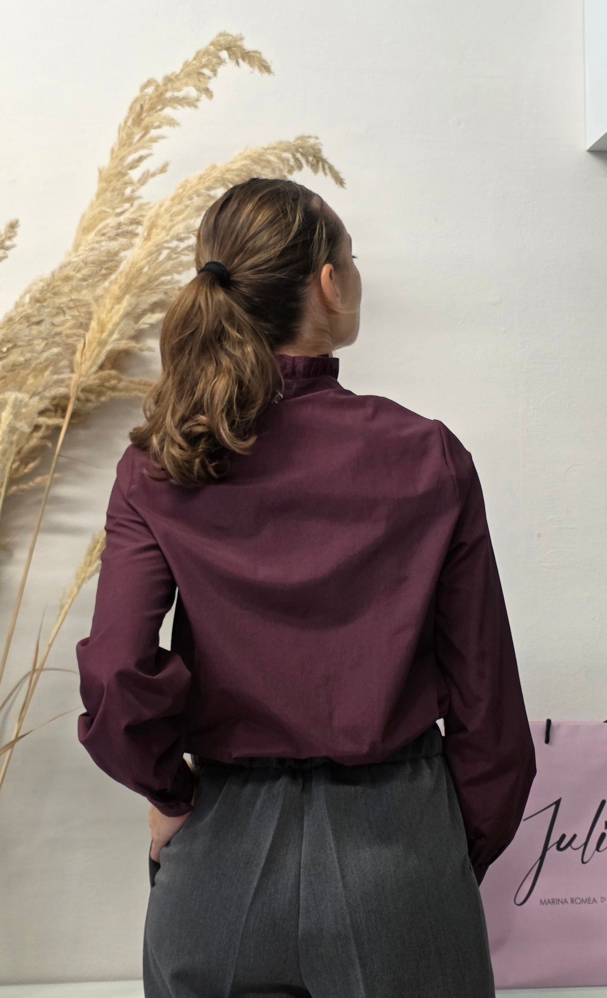 Camicia con Rouches Prugna