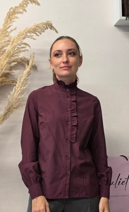 Camicia con Rouches Prugna