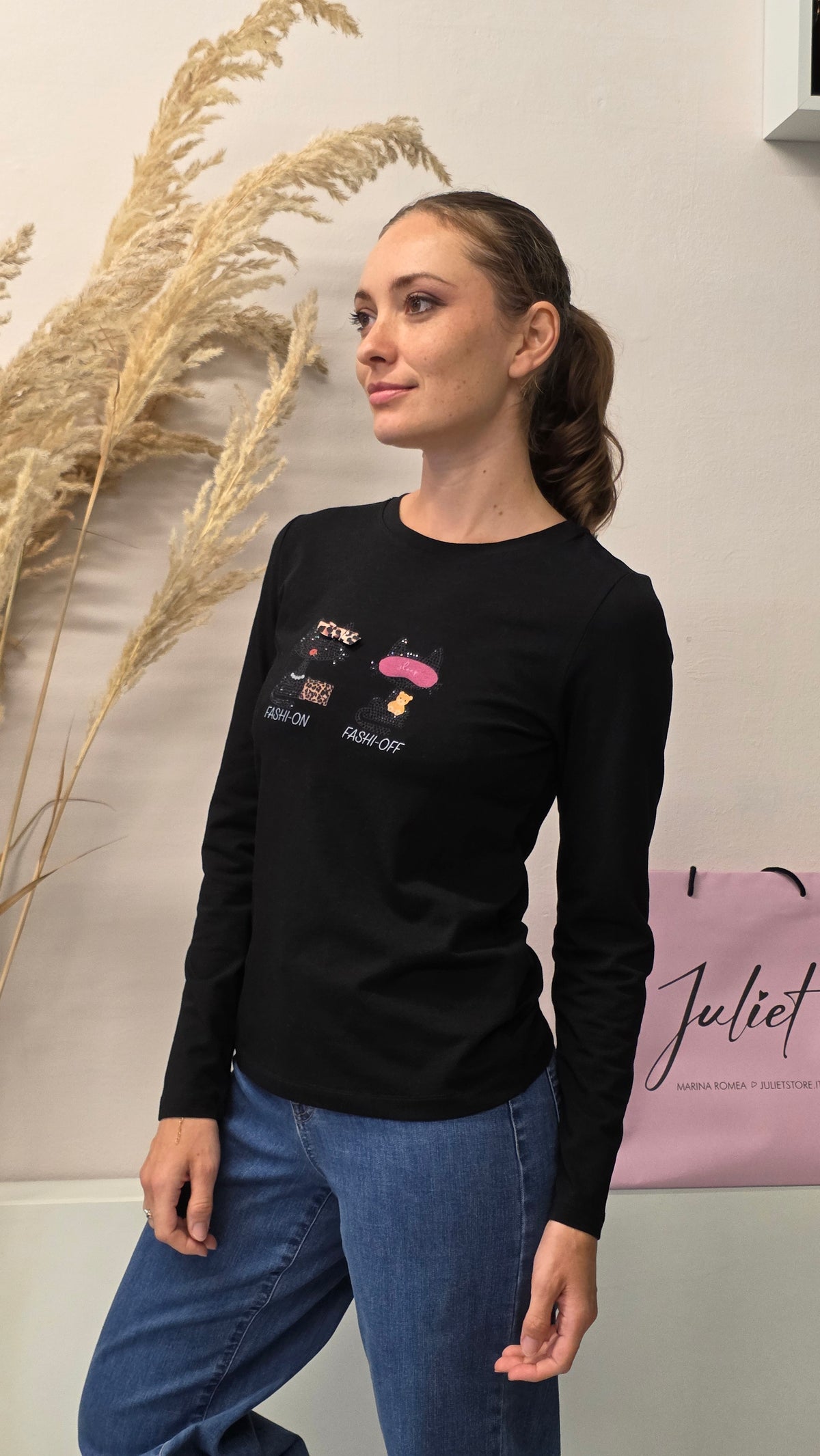 Tshirt manica lunga con Strass