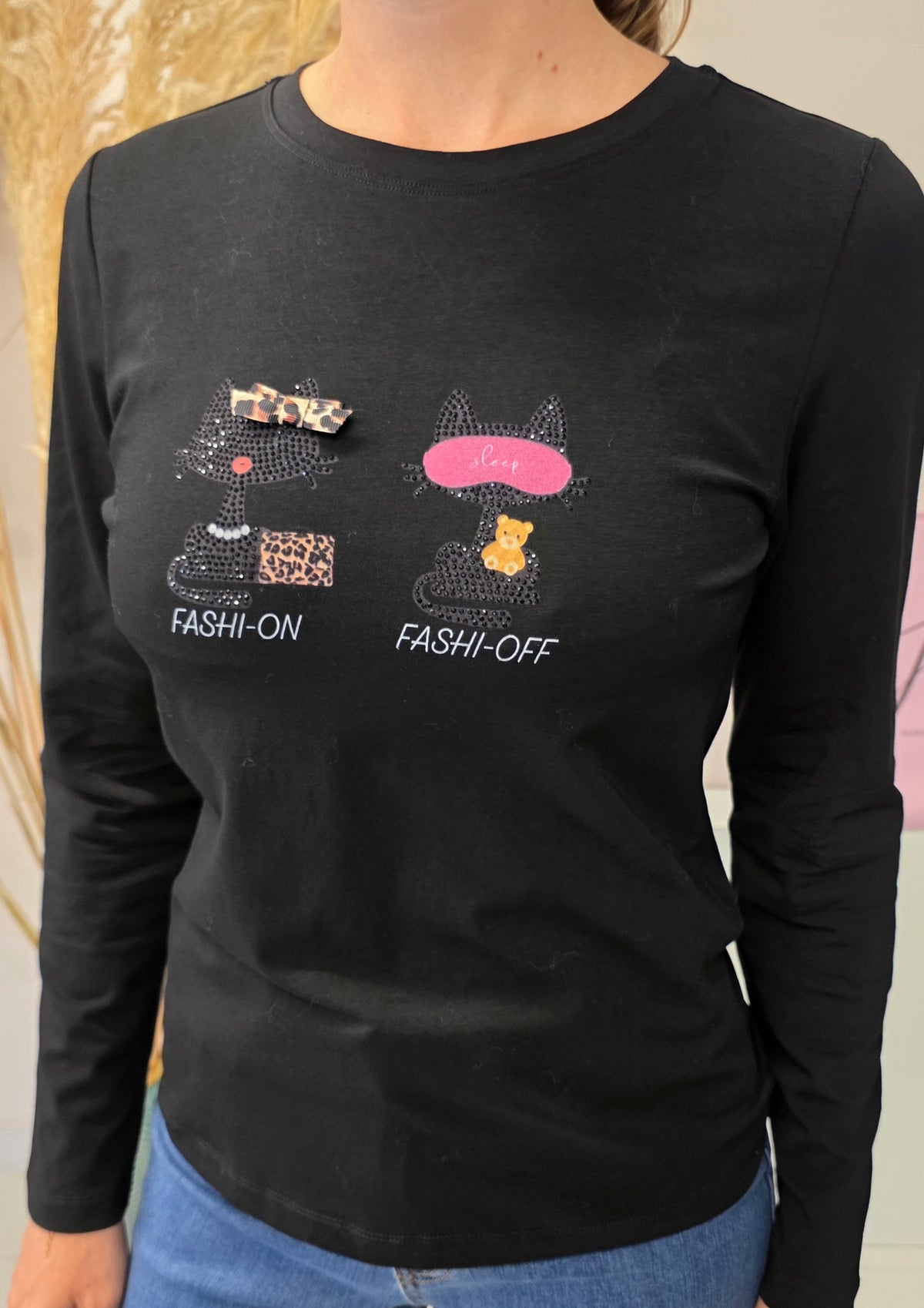 Tshirt manica lunga con Strass