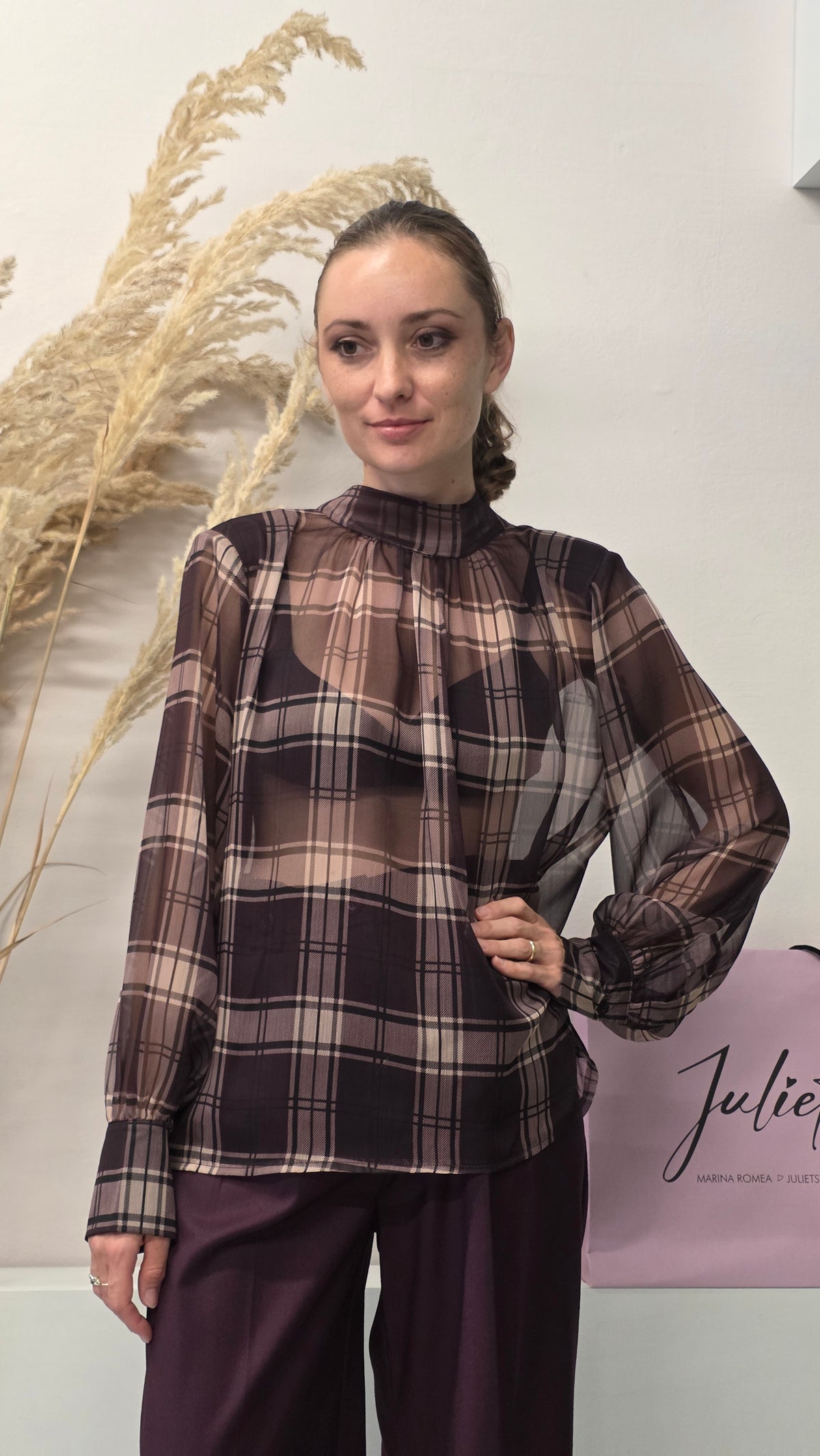 Blusa Burgundy con fiocco