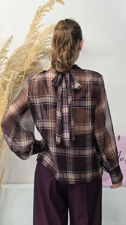 Blusa Burgundy con fiocco