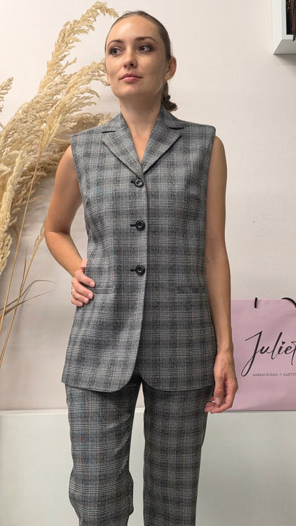 Gilet Check con spalline