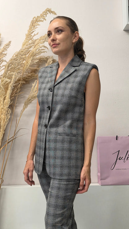 Gilet Check con spalline