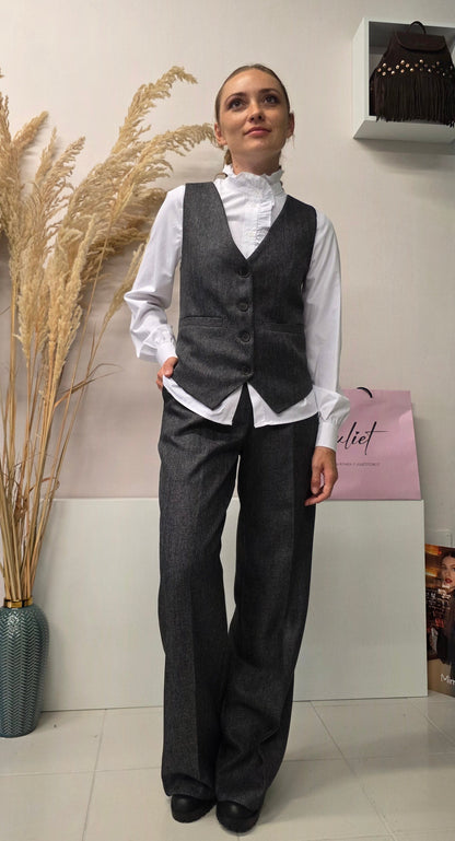 Pantalone Spinato Grigio