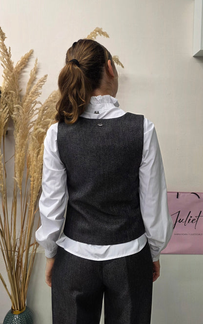 Gilet Spinato Grigio