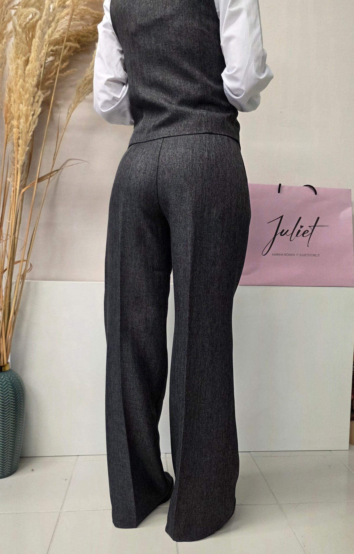 Pantalone Spinato Grigio
