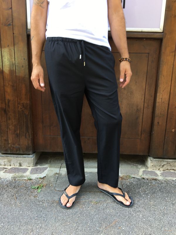 Pantalone Nero con Coulisse Gianni Lupo