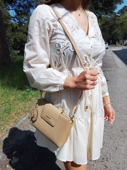 Abito Beige Fiori Only