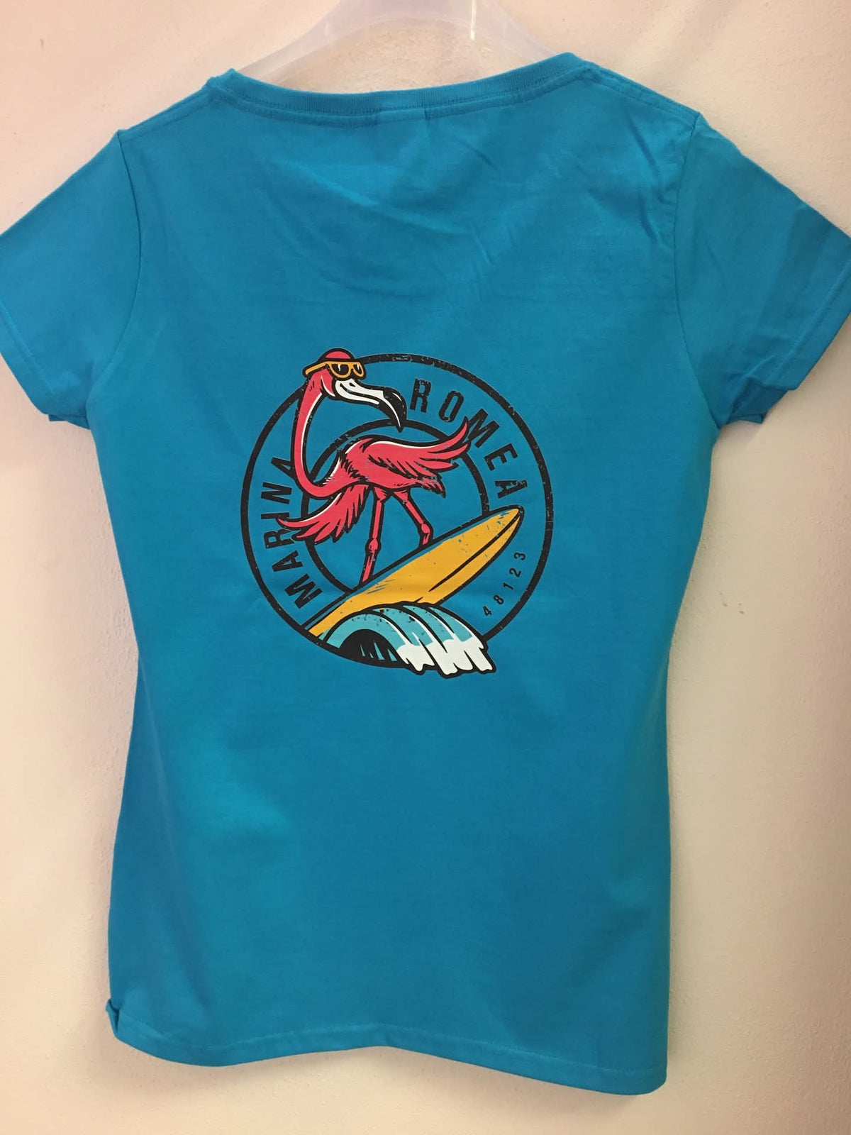 T-Shirt donna girocollo blu Fenicottero