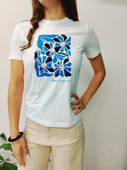 T-Shirt stampa blu Only