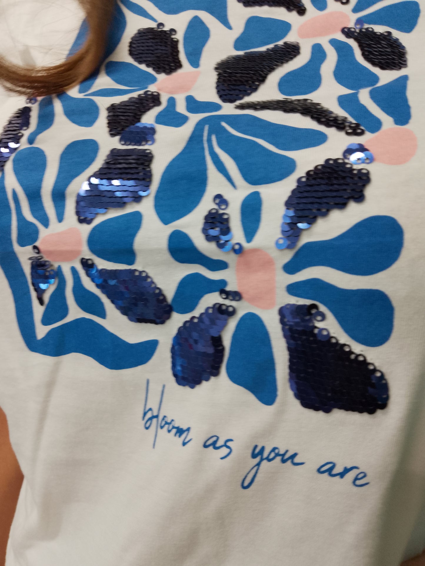 T-Shirt stampa blu Only