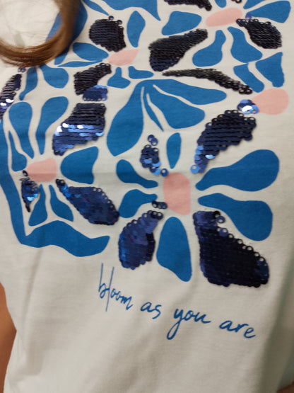 T-Shirt stampa blu Only