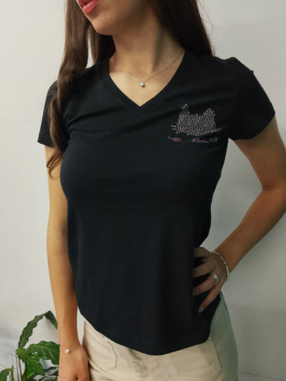T-Shirt nera Mimì-Muà