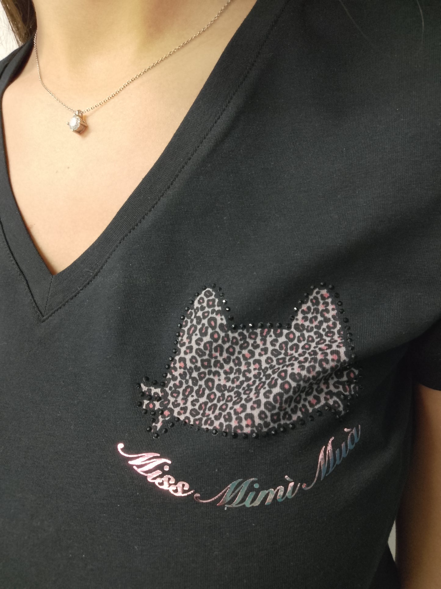 T-Shirt nera Mimì-Muà