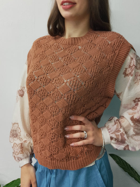 Gilet in cotone traforato Myastreet