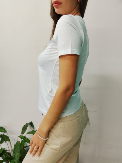 T-Shirt stampa blu Only