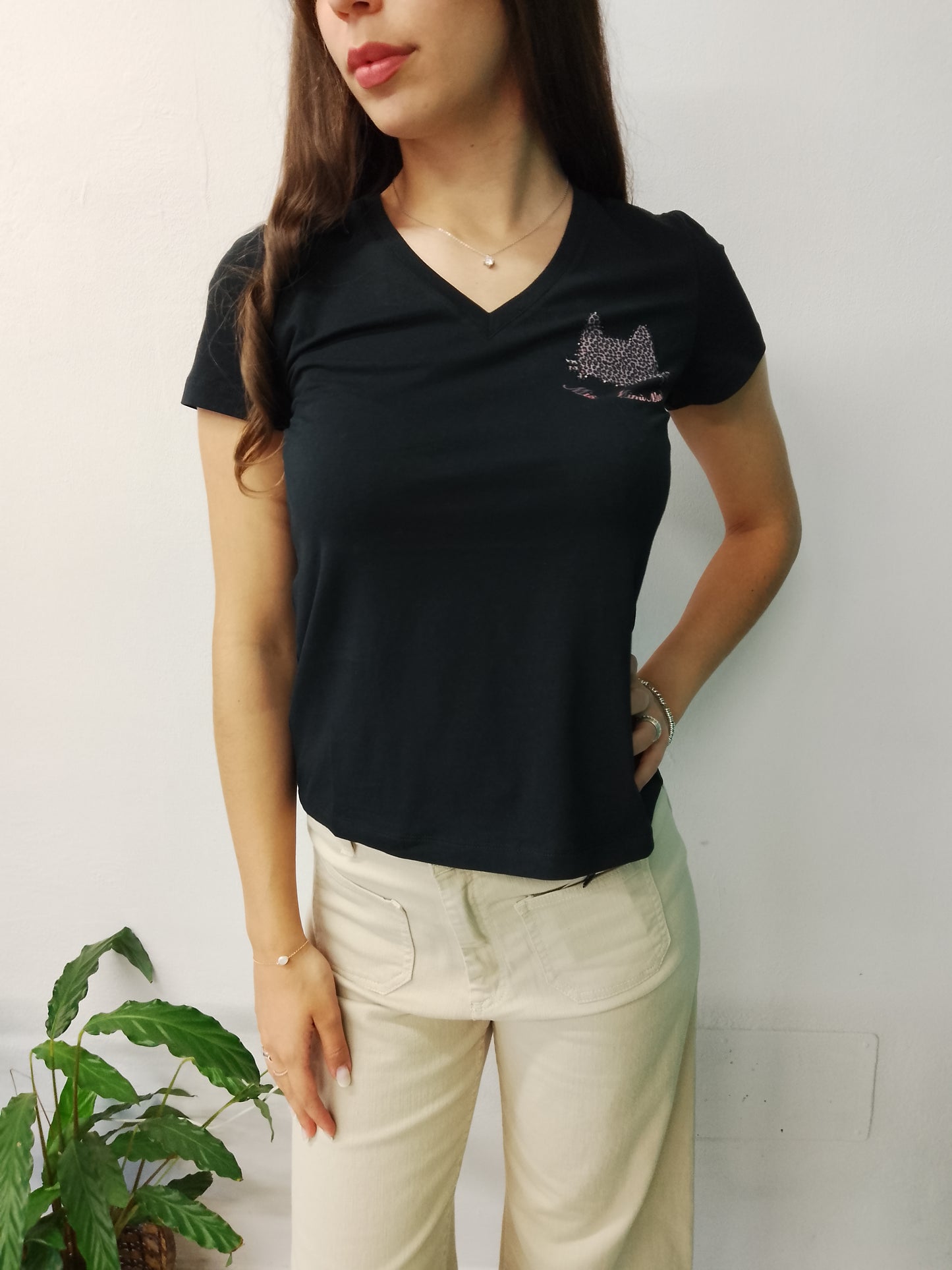 T-Shirt nera Mimì-Muà