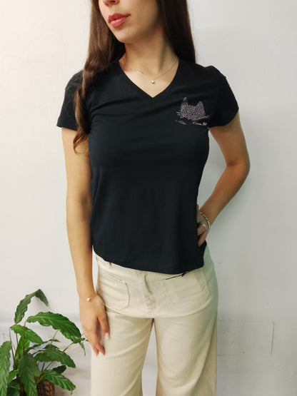 T-Shirt nera Mimì-Muà