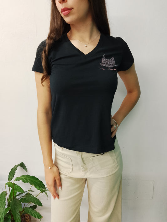 T-Shirt nera Mimì-Muà